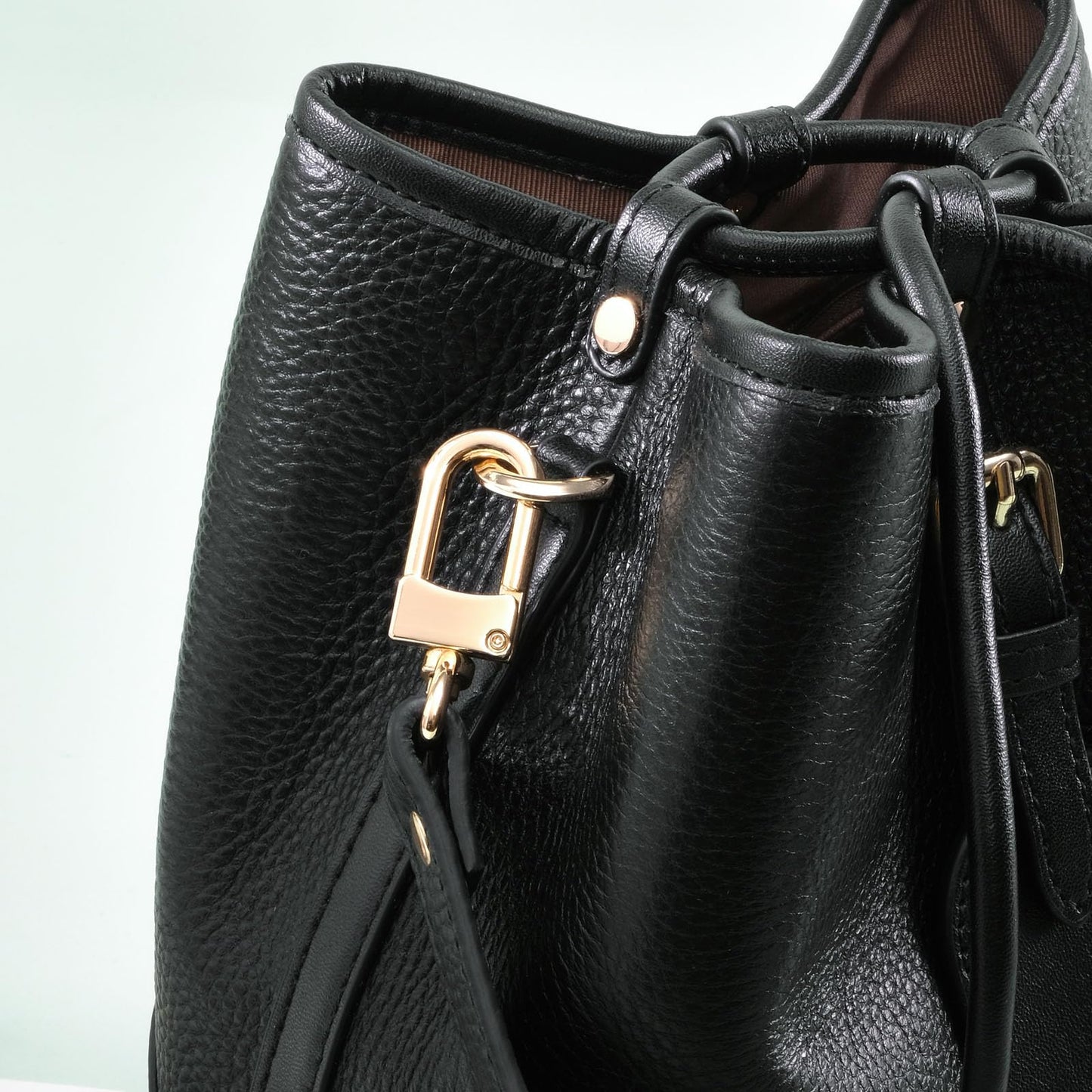 VanEnjoy 26 Inch Full Grain Leather Replacement Hand Strap for Handbag Shoulder Bag Purse(Black)