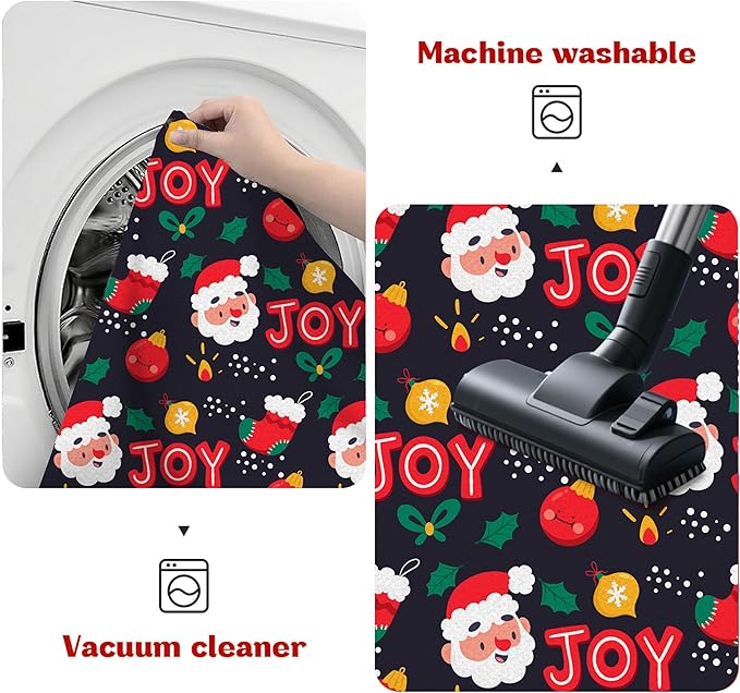 5' X 7' Christmas Area Rugs for Living Room Bedroom Dining Room Nursery Classroom Kids Girls Xmas Throw Rug Stocking Santa Claus Carpet Indoor Holiday Floor Mat Decor