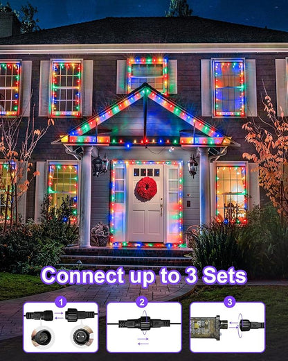 125FT 360 LED Christmas Lights, Plug in Christmas String Lights Connectable, Timer & Memory, Waterproof Twinkle Tree Light for Indoor Outdoor Patio Yard Holiday Decoration, Multicolor