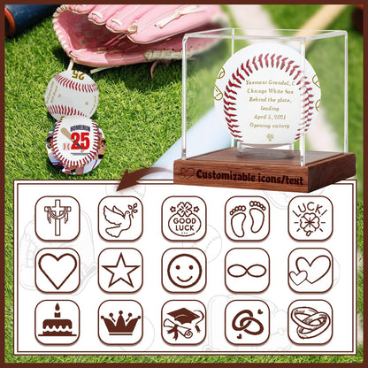Personalized Baseball Display Case UV Protectedcase Baseball Box Custom Name Text Customize Baseball Cases Display for Balls - for Official Size Ball