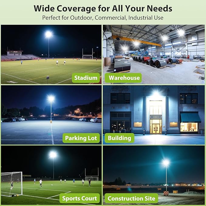 STASUN 1000W LED Stadium Lights Outdoor – Ultra Series High Power, ETL Certified, 150000LM, 5000K Daylight, 60° Beam, 100-277V, IP67 Waterproof Flood Lights for Arena, Sports Field, Parking Lot
