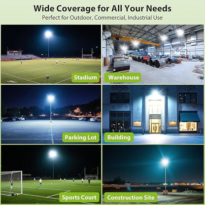 STASUN 1000W LED Stadium Lights Outdoor – Ultra Series High Power, ETL Certified, 150000LM, 5000K Daylight, 60° Beam, 100-277V, IP67 Waterproof Flood Lights for Arena, Sports Field, Parking Lot