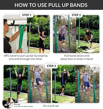 Functional Fitness Pull Up Bands Resistance Bands | Exercise Bands for Working Out | Long Stretch Bands for Exercise, Training Bands, Resistance Bands for Stretching Orange 1/4" 5-15 lbs