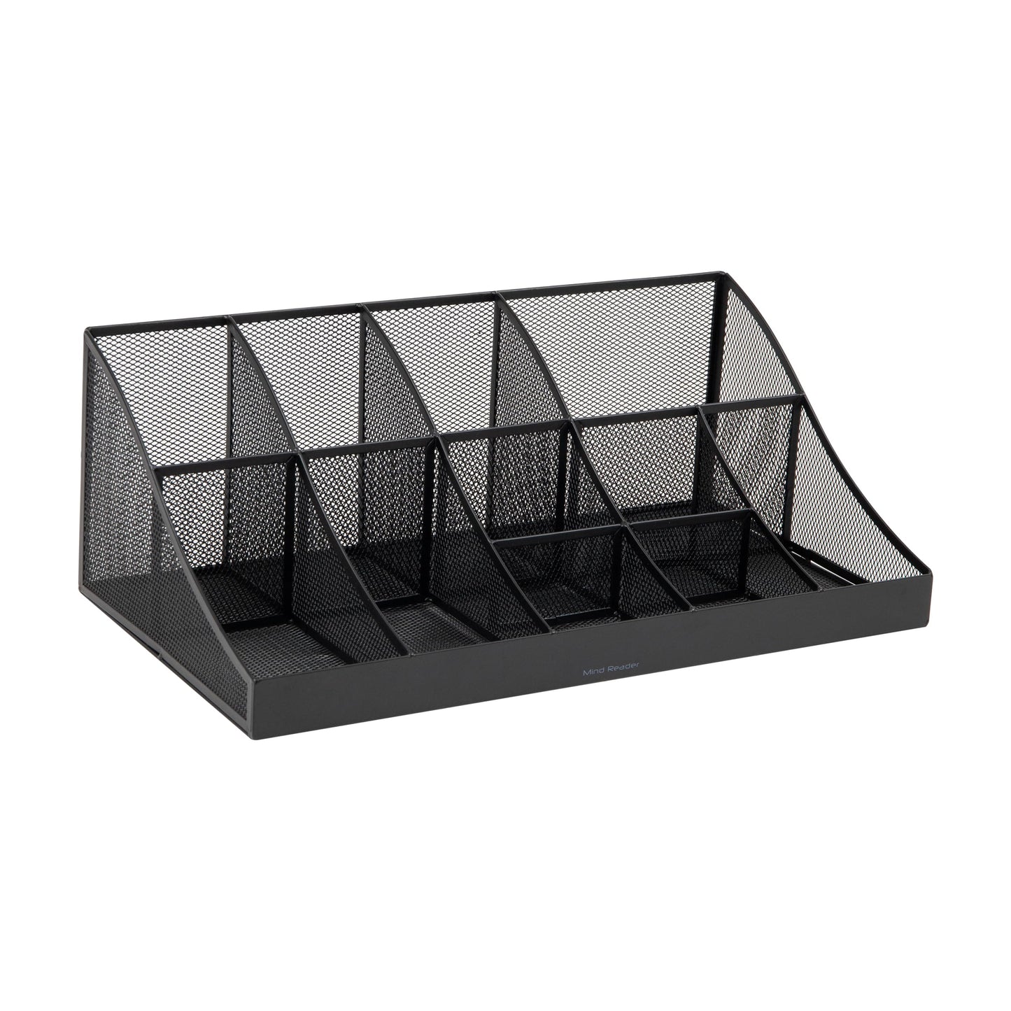 Mind Reader Cup and Condiment Station, Countertop Organizer, Coffee Bar, Kitchen, Stirrers, 17.875"L x 9.5"W x 6.625"H, Black