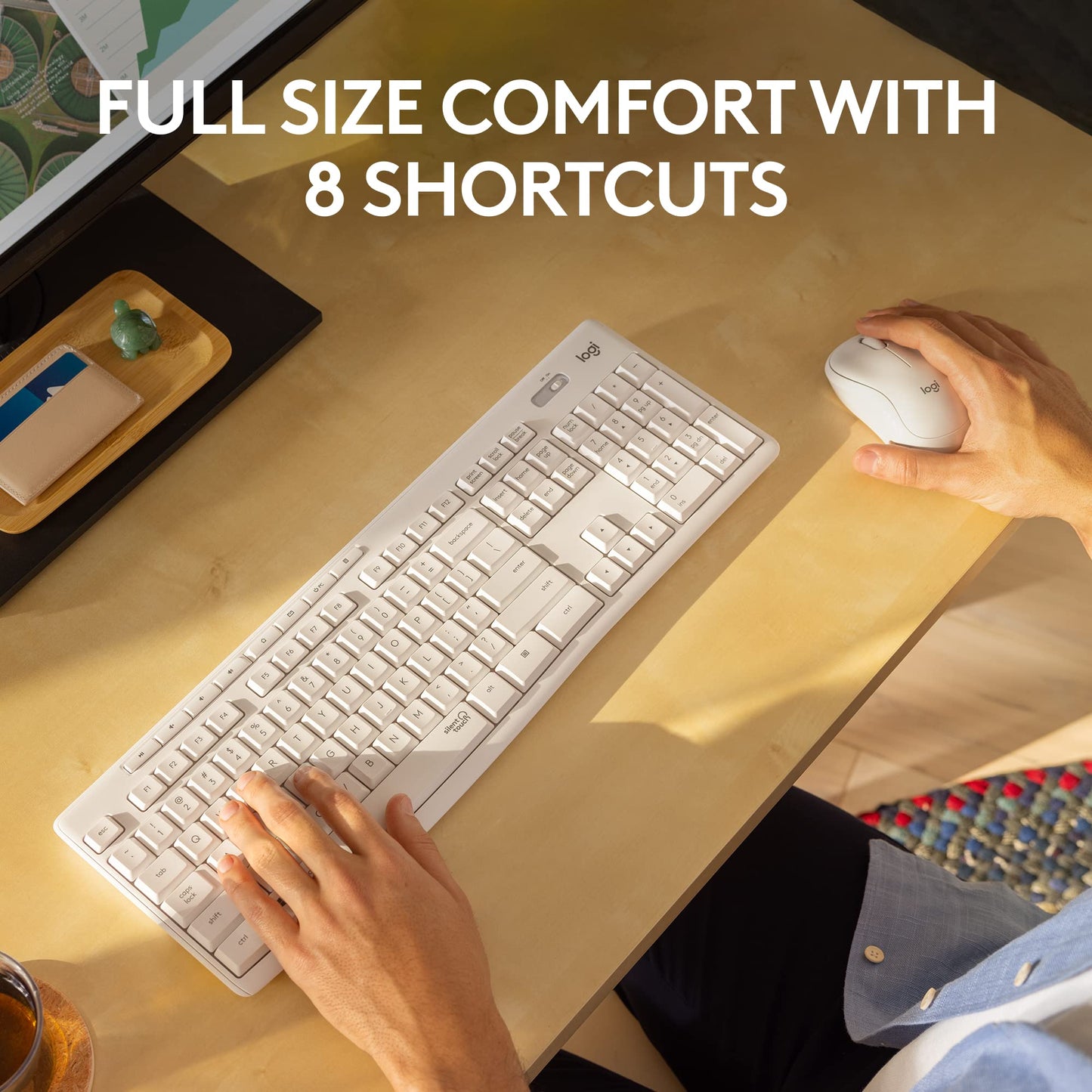 Logitech MK295 Wireless Mouse & Keyboard Combo with SilentTouch Technology, Full Numpad, Advanced Optical Tracking, Lag-Free Wireless, 90% Less Noise - Graphite