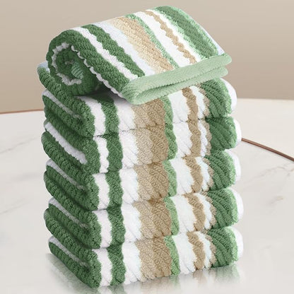 VOOVA & MOVAS Green Striped Wash Cloths
