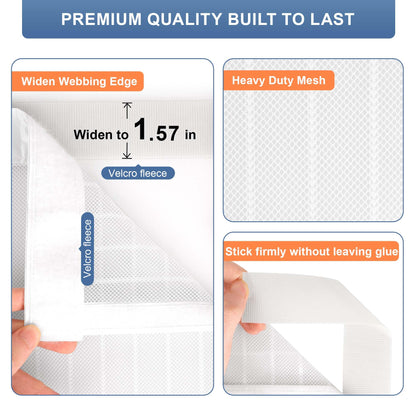 METAONLY Magnetic Screen Door Mesh, Works for Patio, Sliding Door, Keeps Bug Mosquito Out, Fresh Air Flow, Fits 36" x 82" Door - Curtain Size 38" x 84", White