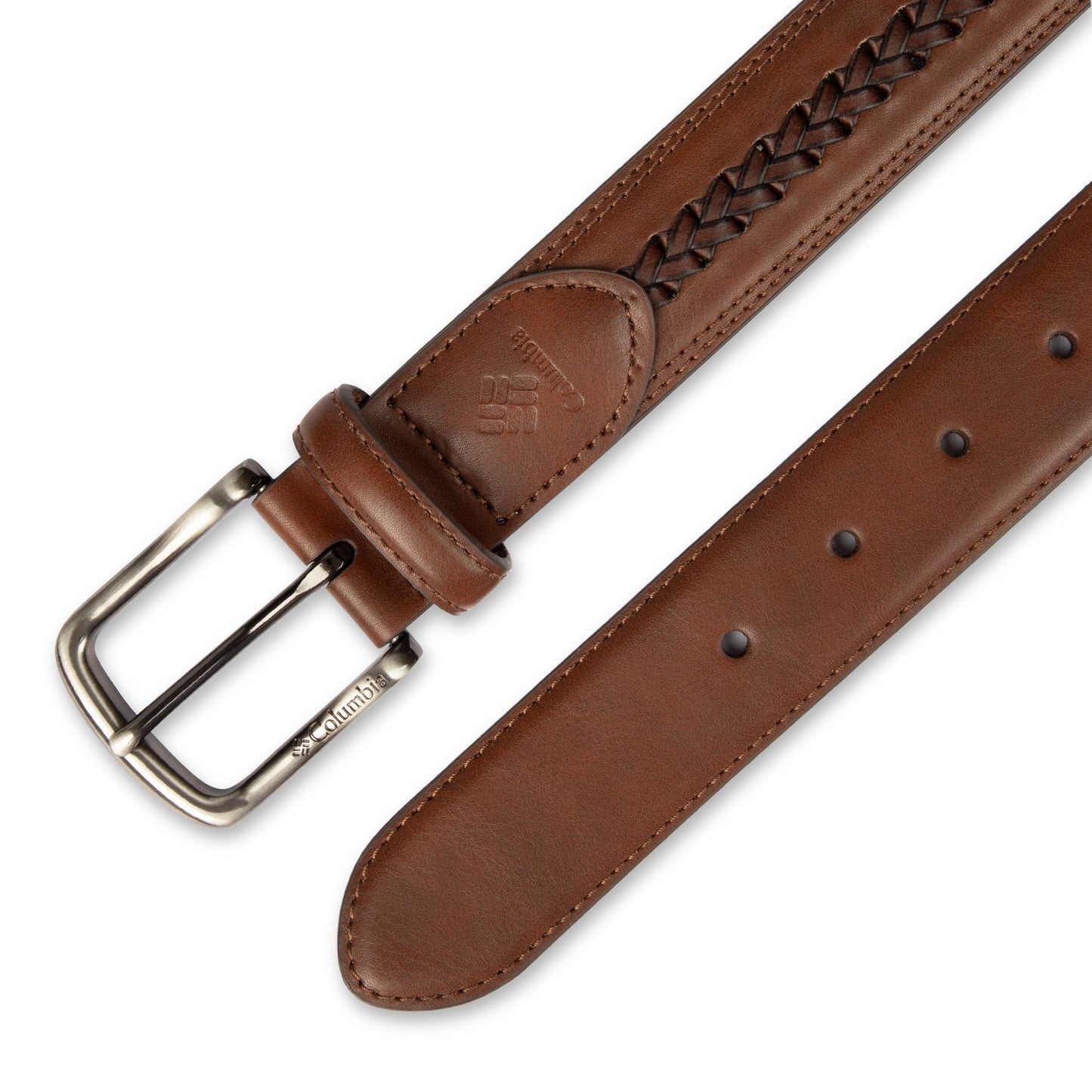 Columbia Men's Casual Top Lace Braid Belt, Brown, Medium
