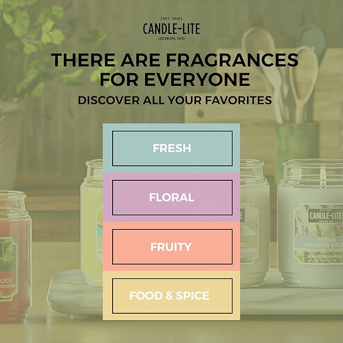 Candle-lite Fall Scented Candles, Balsam Forest Fragrance, 18 oz Jar, Proudly Poured in USA, Aromatherapy Candle, Single-Wick with 110 Hours of Burn Time, Perfect for Creating a Refreshing Ambiance