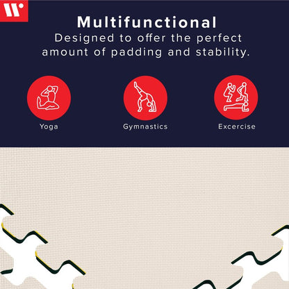 We Sell Mats 3/8" Thick Multipurpose EVA Foam Exercise Floor Mat, Interlocking Tiles, Anti-Fatigue for Home or Gym, 24 in x 24 in, 6 Tiles, Cream
