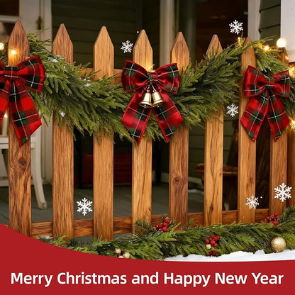 9 Ft Norfolk Pine Christmas Garland - Artificial Faux Pine Needles Real Touch Winter Garland - Indoor/Outdoor Holiday Greenery Garlands for Fireplace Mantle, Staircase, Window Decor