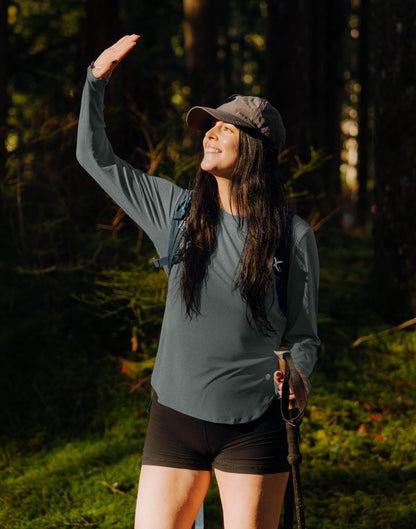 Women's Sun Shirts UPF 50+ Long Sleeve UV Protection Shirt Lightweight Quick Dry Workout Hiking Tops for Women(Heather Grey,XXL)