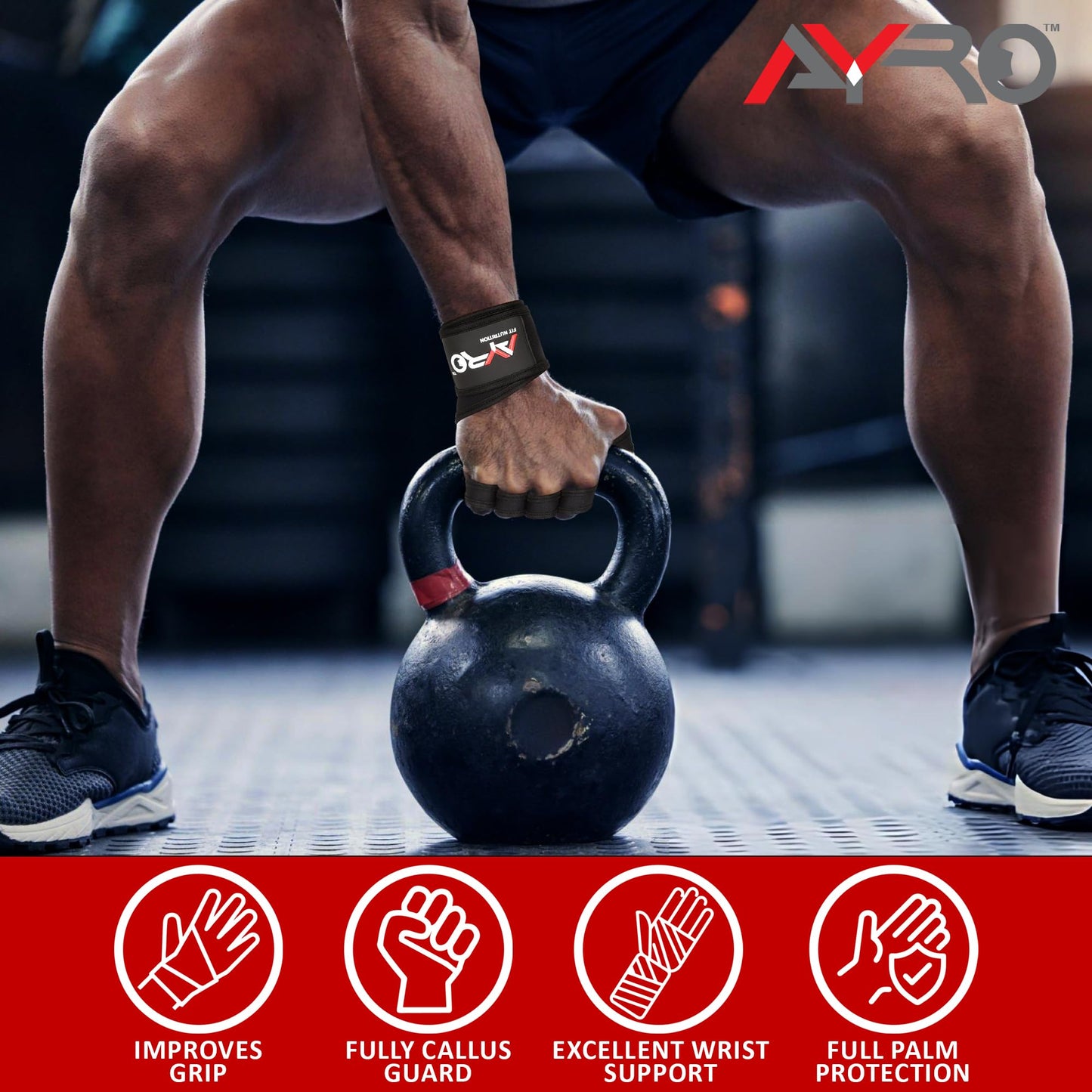 AYRO Workout Gloves for Men & Women – Gym Gloves for Men, Weight Lifting Gloves, with Wrist Support, Breathable Palm Padding, Non-Slip Grip – Ideal for Gym, Fitness, Cross Training, Cycling Gloves