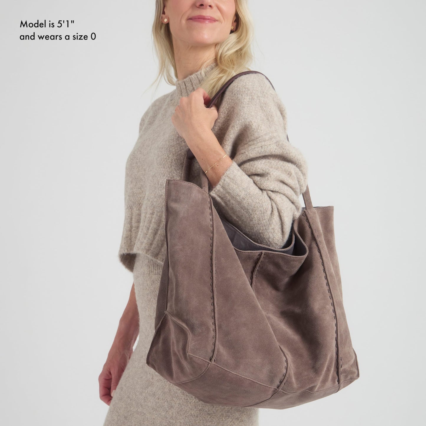 The Sak Los Feliz Large Tote Bag - Premium Leather Handbag With Stylish Design For Everyday, Travel, Beach Bag - Roomy, Durable, Lined Purse With Shoulder Bag Strap, Zipper Pocket