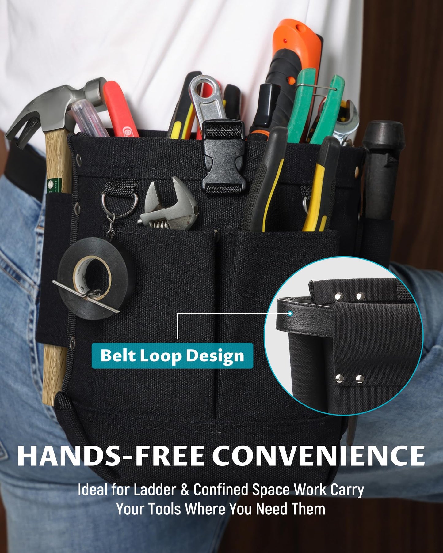 Lichamp Bull Pin and Spud Wrench Holder, Construction Tool Belt Pouches Bolt Bag for Iron Work