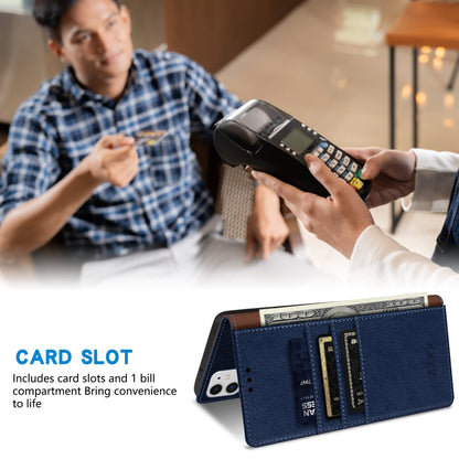 ZZXX for iPhone 11 Wallet Case with [RFID Blocking] Card Slot Stand Strong Magnetic Leather Flip Fold Protective Phone Case for iPhone 11 Case Wallet(Blue-6.1 inch)