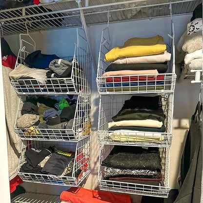 X-cosrack 3 Tier Foldable Closet Organizer, Clothes Shelves