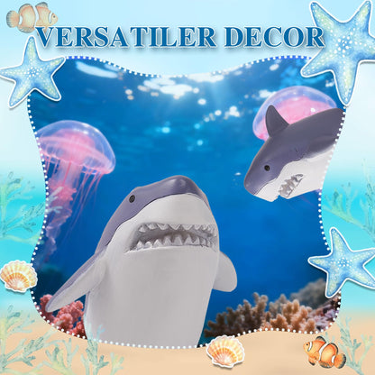 SRCVYLT 4 Pcs Toilet Bolt Covers Decorative, 2 Shark Toilet Bolt Caps with 2 Plastic Caps for Bottom, Cute Toilet Bolt Covers Set for Coastal Home Beach House, Easy to Install