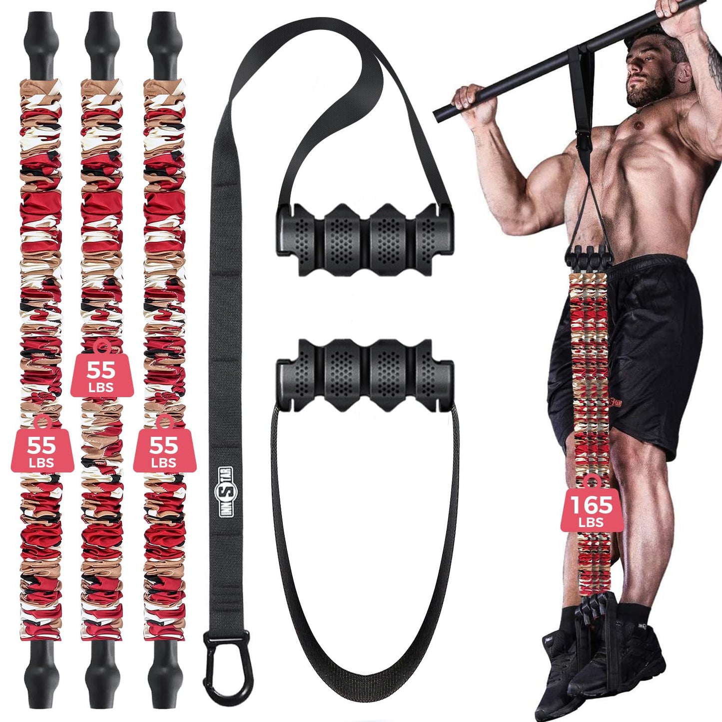 Innstar Pull Up Assistance Bands, 3 Heavy-Duty Adjustable Pull Up Bands Set, Pull Up Bands Assistance Bands for Enhanced Strength Training