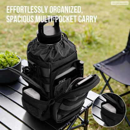 OneTigris Tactical Water Botlle Holder, Molle Pouch for 64 OZ Insulated Water Botlle