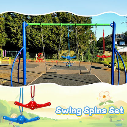 Hiboom 2 Pcs Twister Swing 360° Handle Ninja Accessories Set Adjustable Slackline Attachments Playground Toys Doorway Swing for Playground Backyard Training