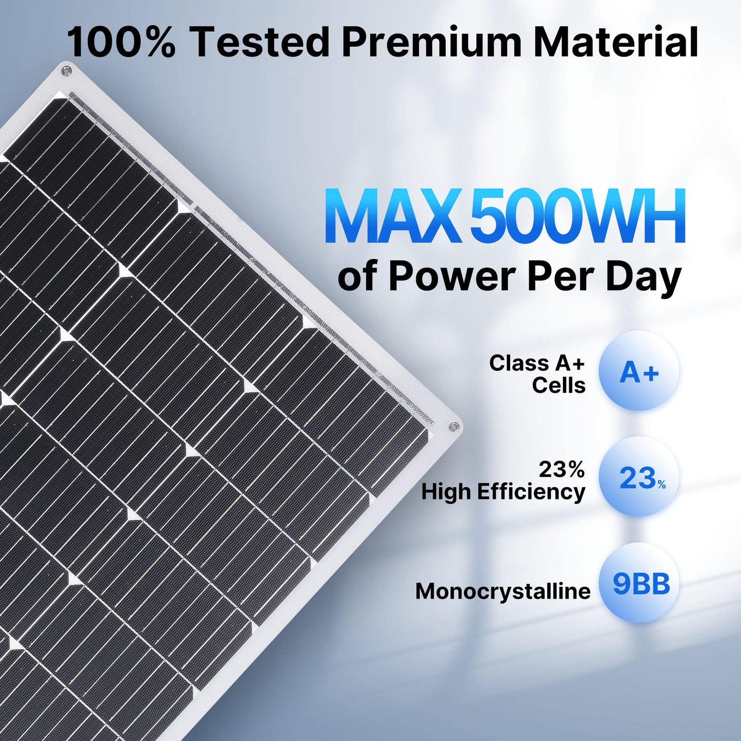 Topunive 100W 12V Flexible Solar Panel 9BB Monocrystalline Cell 12 Volt Semi-Flexible for Marine RV Trailer Boat Cabin Van Car Uneven Surfaces 12V Battery Charge