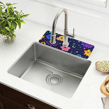 Kitchen Sink Splash Guard 2 PCS 14.7 Inch Sink Faucet Mat Splash Guard