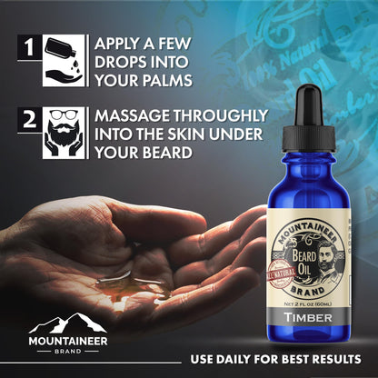 Mountaineer Brand Natural Beard Oil with Lime & Sage Scent | Made in West Virgina | Hydrates, Moisturises, Softens & Conditions for Beard Growth | Treats Dry Itchy Beards for Men | 2oz