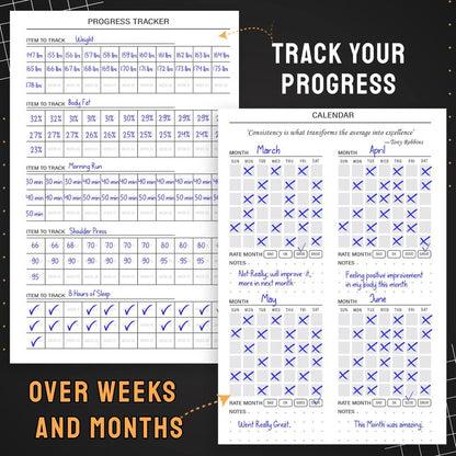 Nextnoid Hardcover Workout Planner Fitness Journal for Women & Men - A5 Sturdy Workout Log Book to Track Gym & Home Workouts - Pink