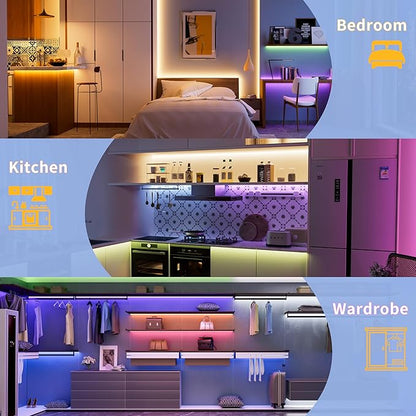 PAUTIX COB LED Strip Light RGBW RGB 2700K Warm White UL Listed 24V Color Changing LED Tape Lights for Ceiling,Cabinets,Bedroom,Party DIY Lighting(Power Supply & Controller Not Included)