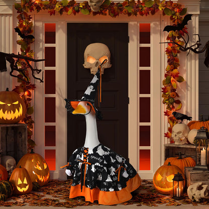 Suzile Halloween Goose Outfit Clothes for 23 Inch High Cement or Plastic Geese Ghost Lawn Porch Goose Clothes Halloween Costume