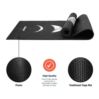 Retrospec Pismo Yoga Mat w/Nylon Strap for Men & Women - Non Slip Exercise Mat for Yoga, Pilates, Stretching, Floor & Fitness Workouts, .5mm Thick, Easy to Clean