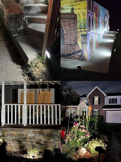 Kaxiida Solar Lights Outdoor Waterproof IP68, 3 Lighting Models Solar Powered Spot Lights Outdoor, 56LED Solar Light Dusk to Dawn for Yard Patio Garden Pathway Landscape Lighting (White, 8 Pack)