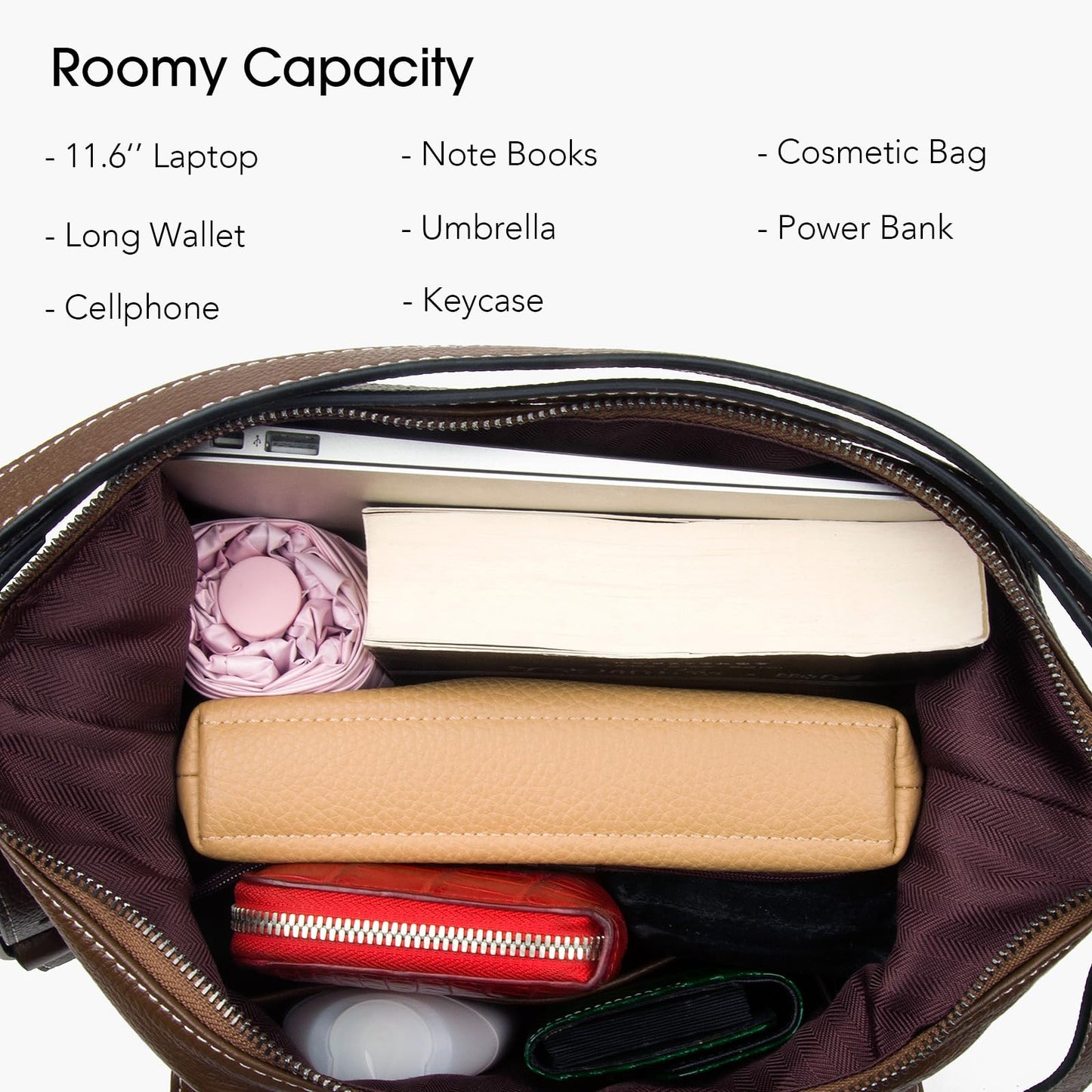 DONNAIN Genuine Leather Backpack Purse for Women Large Capacity, Anti-Theft Travel Backpack Leather Convertible Shoulder Bag (Coffee)
