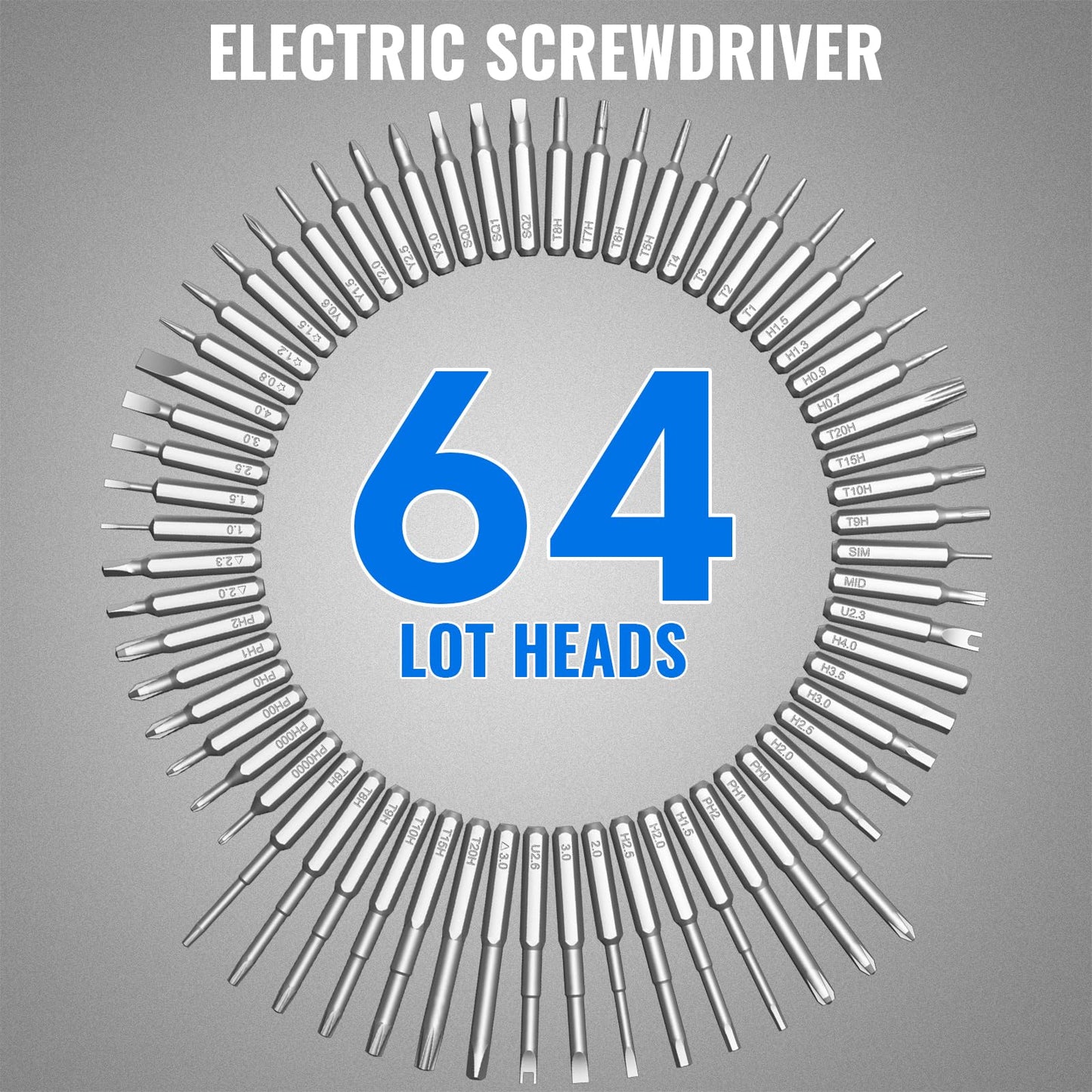 Mini Electric Screwdriver 3.7V, Cordless Screwdriver Set, Precision Electric Screwdrivers 72-in-1 Magnetic Bits, Rechargeable Portable Repair Tool Kit for Electronics Laptops Glasses Clocks