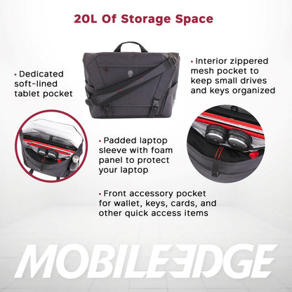 Mobile Edge Elite Messenger Bag, Specifically Designed for Alienware Area 51m Gaming Laptops 17"
