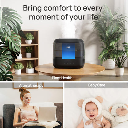 Dreo Humidifiers for Bedroom, 4L Top Fill for Large Room, 36H Runtime, 28 dB Quiet Supersized Cool Mist Air Humidifier for Baby Nursery, Plants, Indoor, Night Light, Easy to Clean & Fill