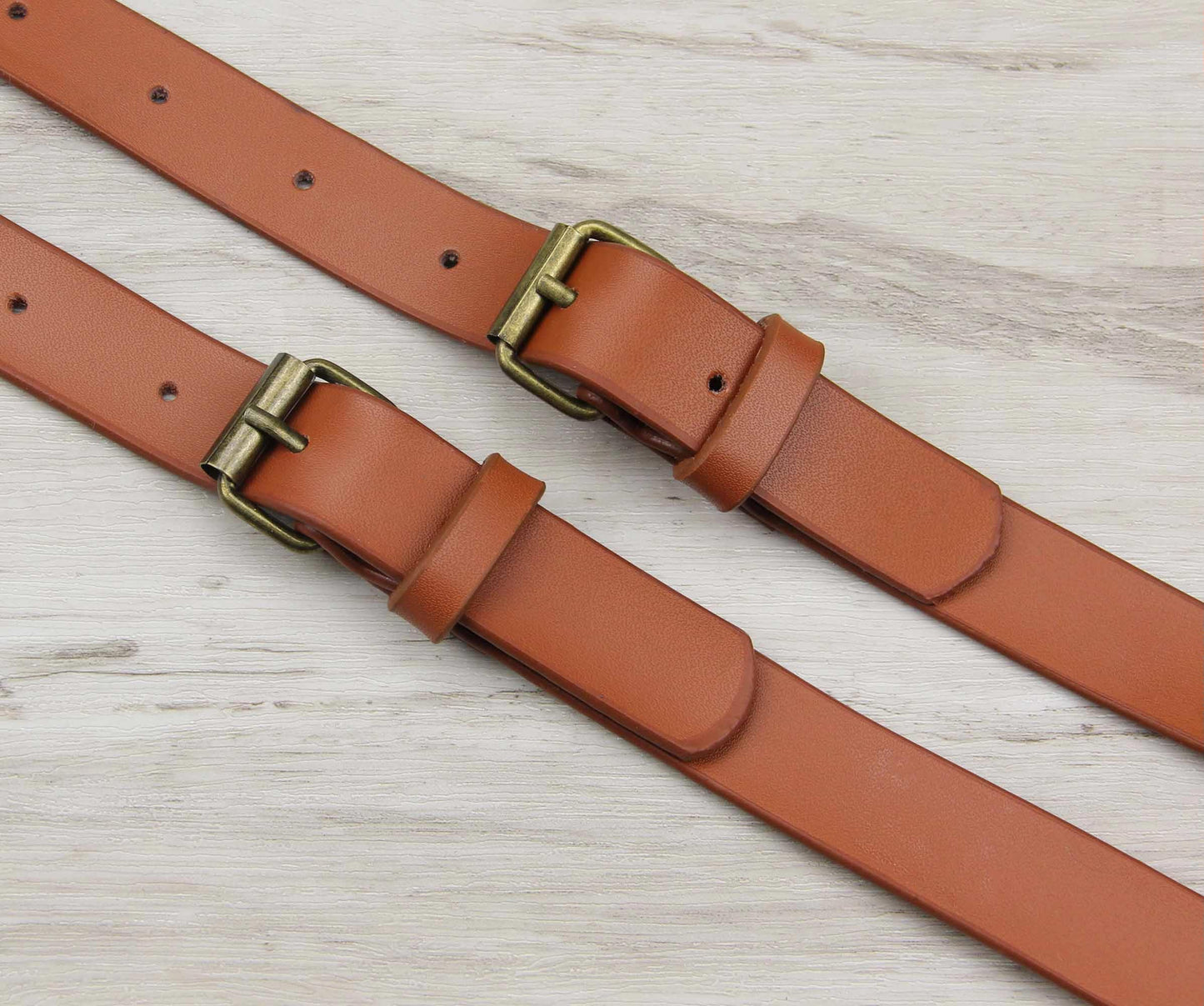 Entwineno Mens Leather Suspenders - Buckle Pattern Adjustable Braces - Wedding Groom (Cognac Brown, L Adult (5'10"~6'1"))