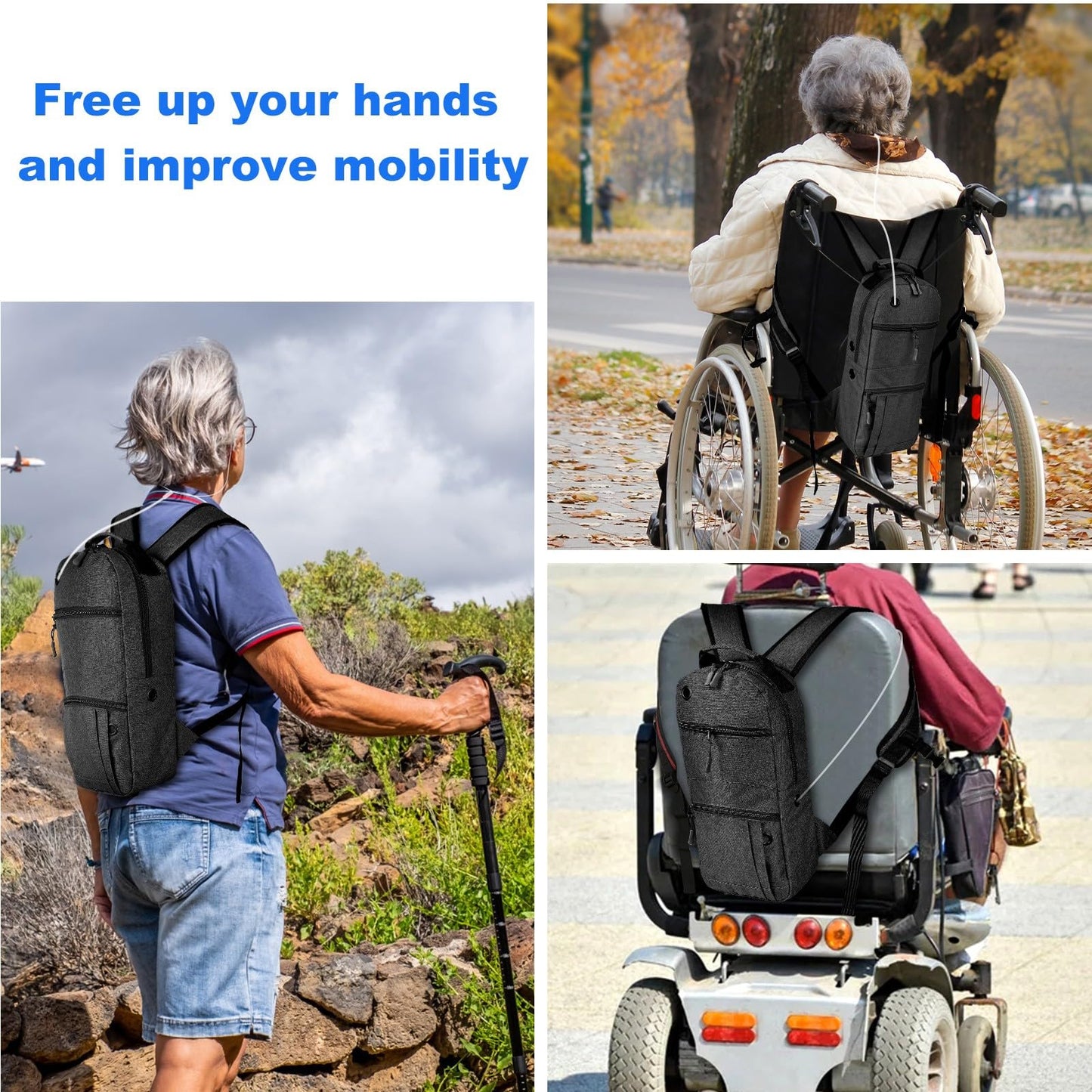 iGuerburn Portable Oxygen Tank Backpack for Small Size M2, A/M4, ML6, B/M6, M7, C/M9 Cylinders