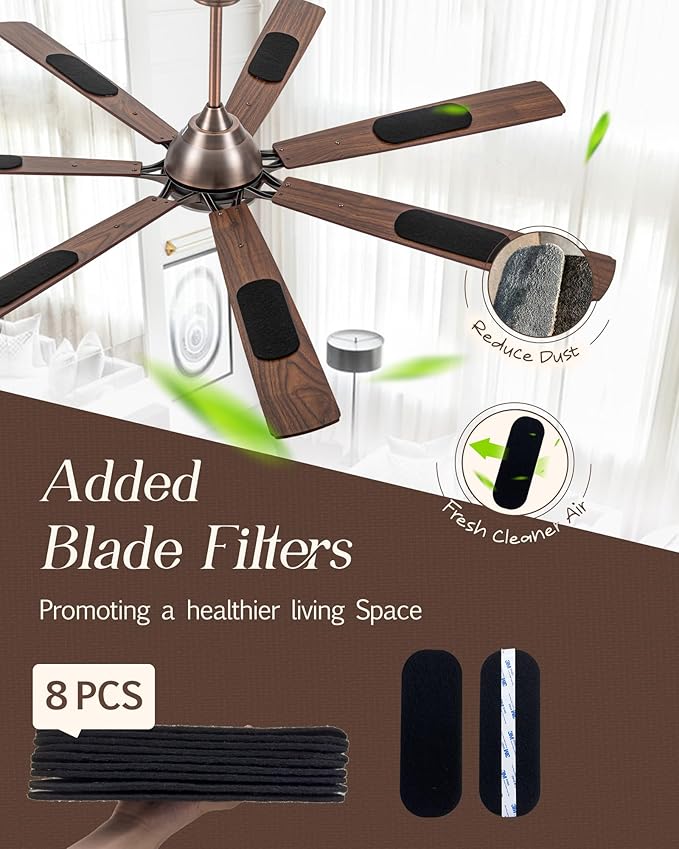 72" Oil Rubbed Bronze Smart Ceiling Fan with Light via WiFi Alexa,6-Speeds Quiet DC Motor,Dimmable,Outdoor Antique Bronze Large Ceiling Fan for Living Room,Patio,Dual Finish 7 Blades