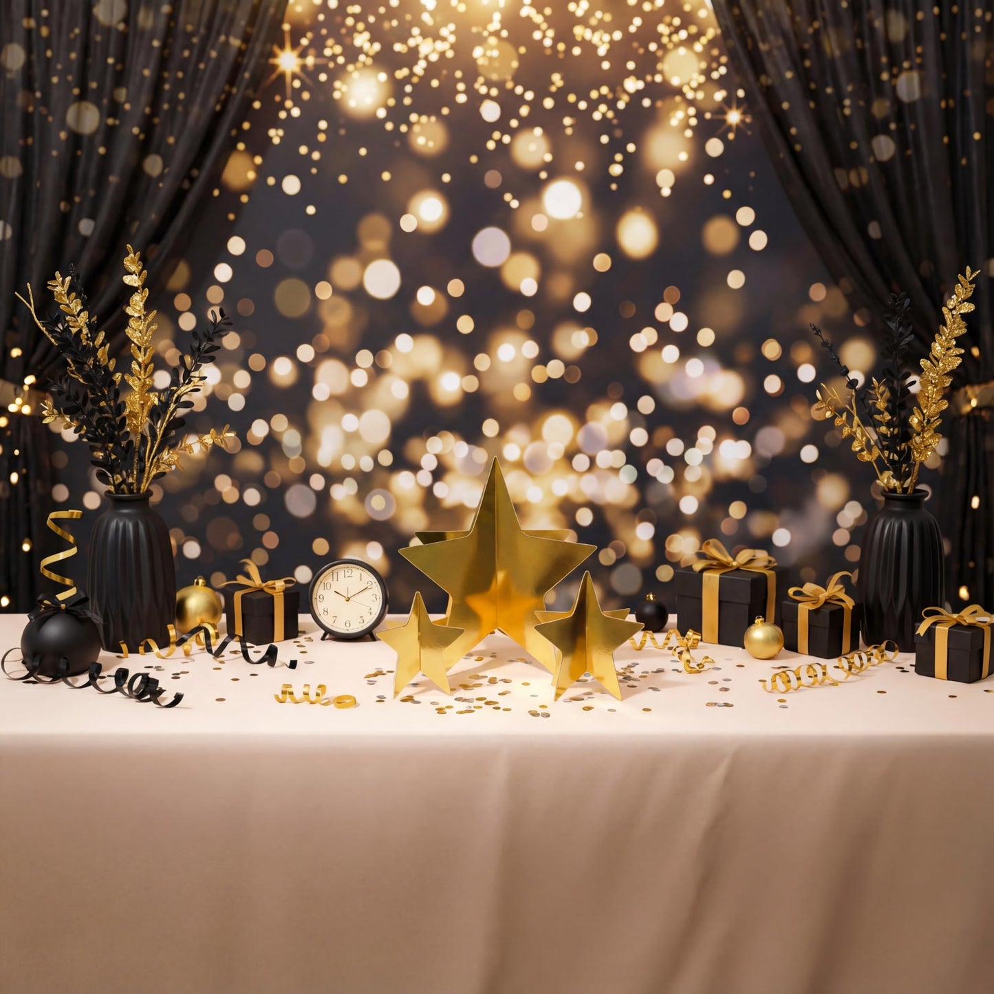 AmazingSpark 9 Pcs Large Star Centerpieces Gold 3D Back to School Star Table Decorations in 3 Sizes 10" 8" 6" for Birthday Party Baby Shower Gathering Ceremony Movie Night Supplies (Gold)