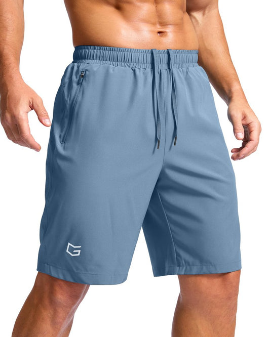 G Gradual Men's Athletic Running Shorts with Zipper Pockets Quick Dry 7"/ 5"/ 9" Workout Gym Shorts for Basketball Hiking(Federalblue,9XXL-New)