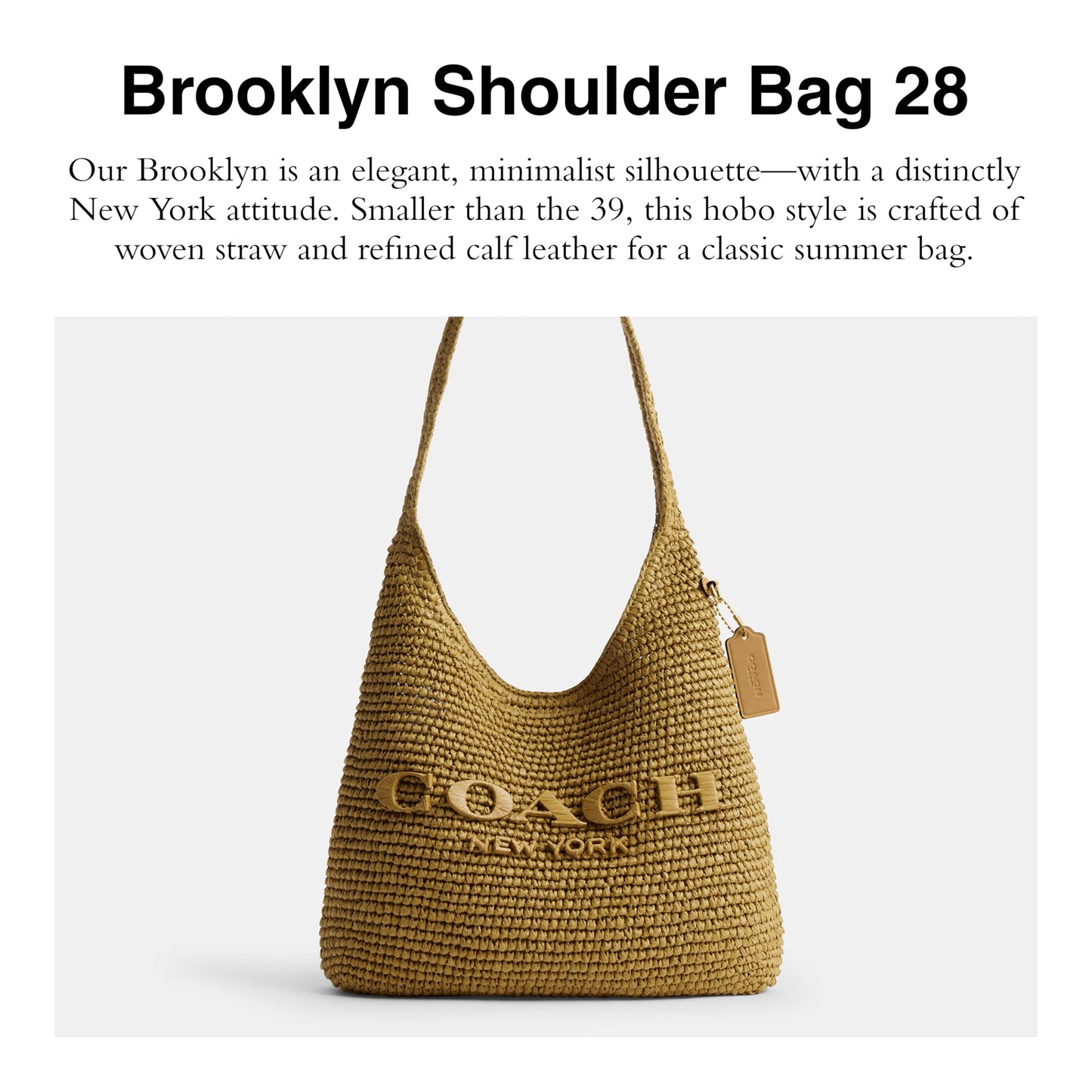 COACH Brooklyn Shoulder Bag 28 in Straw