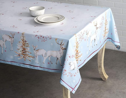 Maison d' Hermine Table Cloth Rectangle Table 100% Cotton 60 x 120 Inches Fall Tablecloth Reusable Everyday Use for Thanksgiving Christmas Decorations Dining Farmhouse Party (Fairy Tale Forest)