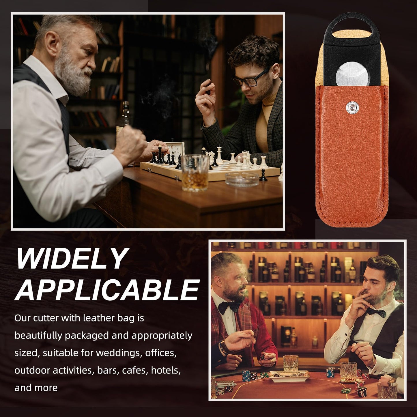 Lasnten 10 Set Cutter with Leather Case Ring Fit Almost Sizes Clippers Keychain Accessories Father's Day Gifts for Men