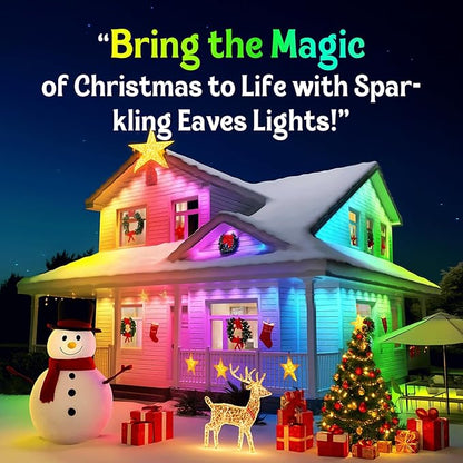 ISOPHO Permanent Outdoor Lights, RGB Smart String Lights with 75 Scene Modes, 150ft Eaves LED Light, Waterproof IP67, Great for All Holidays, Parties, Halloween, Christmas, App and Remote Control