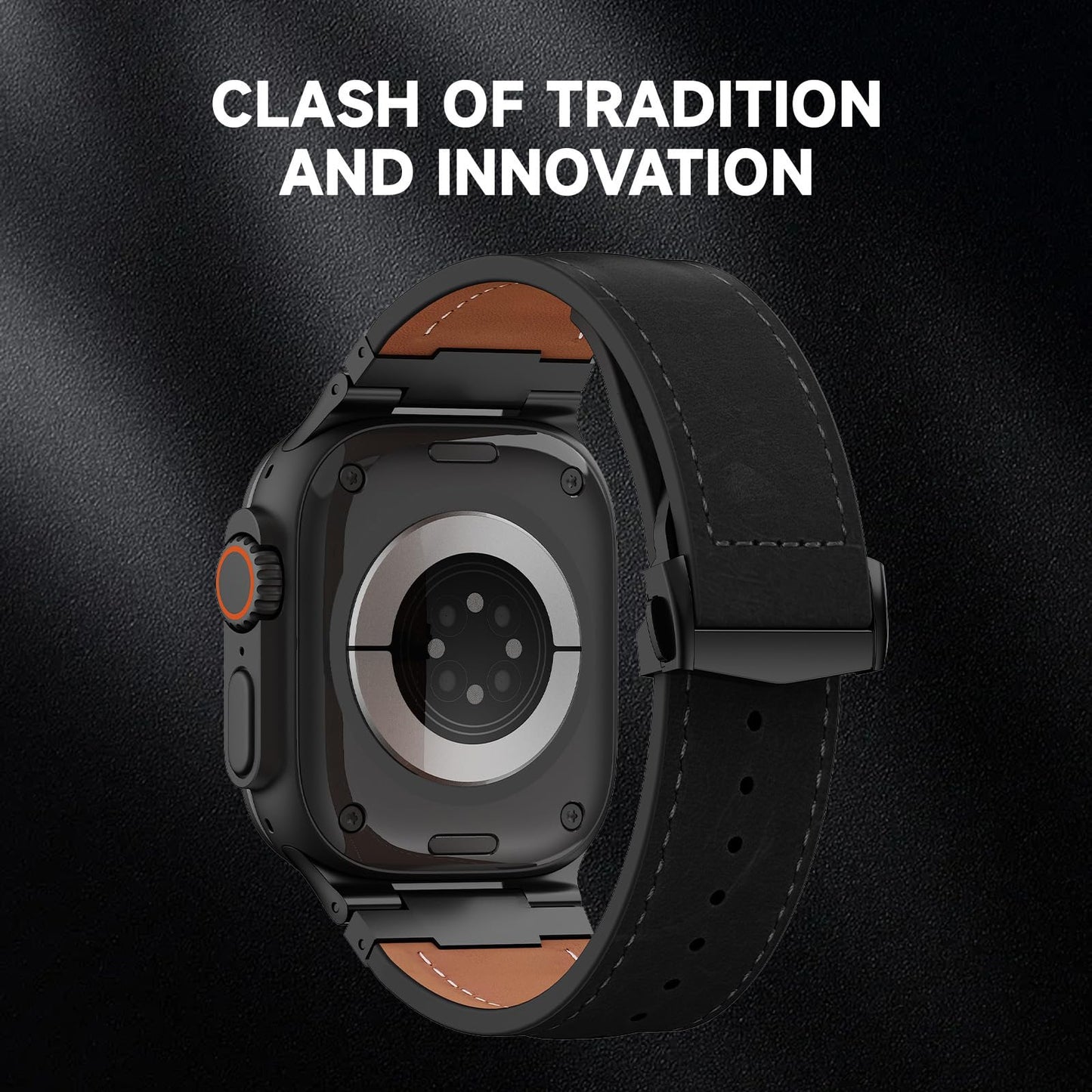 Vintage Genuine Leather Band for Apple Watch Ultra 49mm (2026 Upgrade), Rugged Replacement Strap Compatible with iWatch 46mm 45mm 44mm - for Men Women, Fit Ultra3/2/1, SE 3/2/1, Series11 10/9/8/7/6/5/4