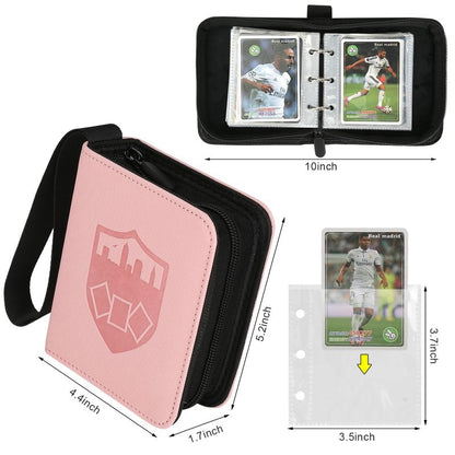 GERMUN Mini Card Binder 1 Pocket, 80 Pockets Trading Card Binder, Premium Small 2 Pocket Trading Card Collection Album Folder with 40 Sleeves Double Sided - Gifts for Kids (Pink)