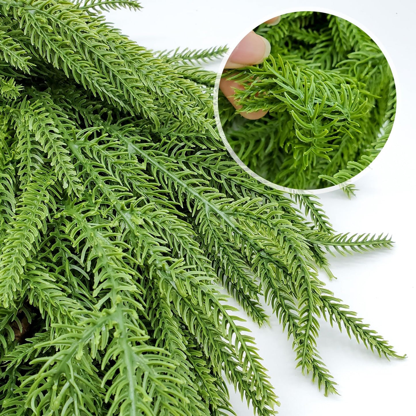 Calyxir 2 Pack 6 FT Norfolk Pine Garland, Real Touch Faux Greenery Garland, Bendable Artificial Pine Branches for Mantle, Staircase, Table, Indoor and Outdoor Christmas Decor