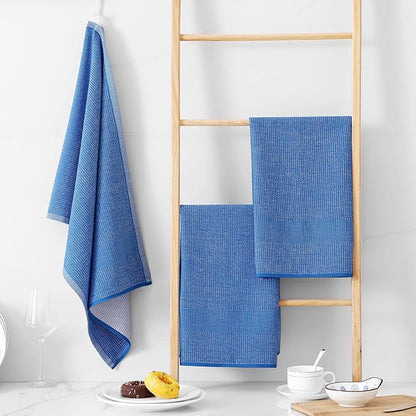 Homaxy Premium Kitchen Towels, Large Cotton Kitchen Hand Towels, Flat and Terry